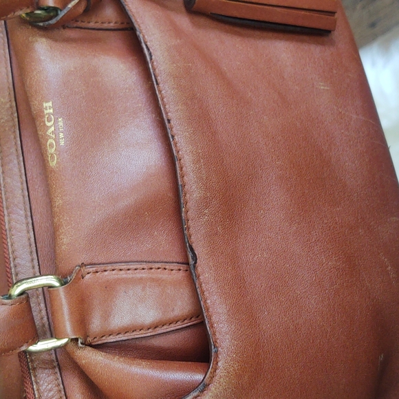 Coach Legacy Haley Leather Top Handle Satchel # 23574 in British Tan - Picture 5 of 17